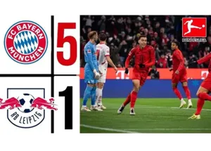 Bayern Munich hủy diệt Leipzig 5-1 trên sân nhà Allianz Arena